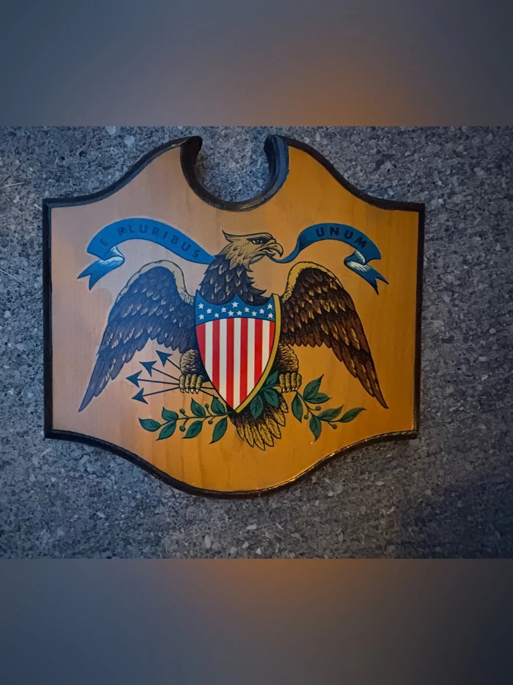 Source Unknown Patriotic Eagle Shield Wall Art - Red, Blue, Brown & Green